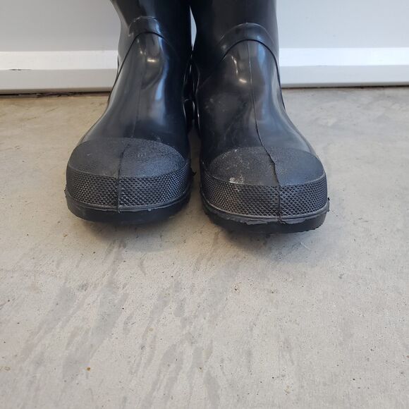 Bata Mens Size 11 Black Rubber Steel Shank Rain Boots Shoes Made USA Waterproof